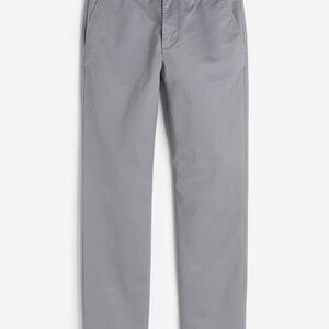 H&M Gray Chino Pants Straight Leg Cotton Blend